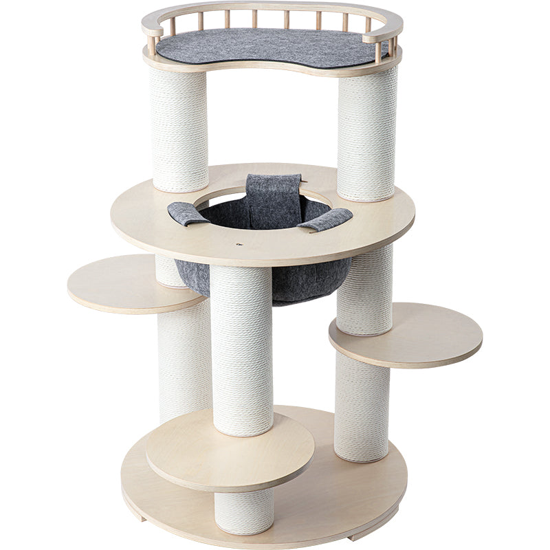 Cat Furniture: HONEYPOTCAT Harmony Wood Cat Tower - 123cm