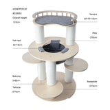 Cat Furniture: HONEYPOTCAT Harmony Wood Cat Tower - 123cm
