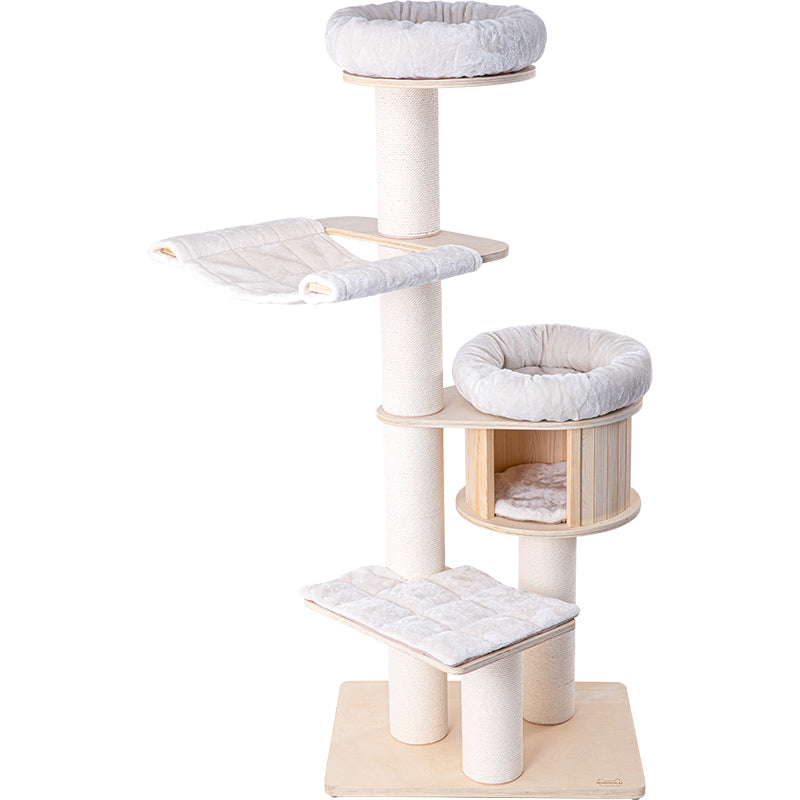 Cat Furniture: HONEYPOTCAT Signature Solid Wood Cat Tower - 175.5cm