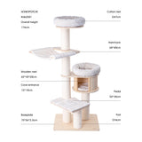 Cat Furniture: HONEYPOTCAT Signature Solid Wood Cat Tower - 175.5cm
