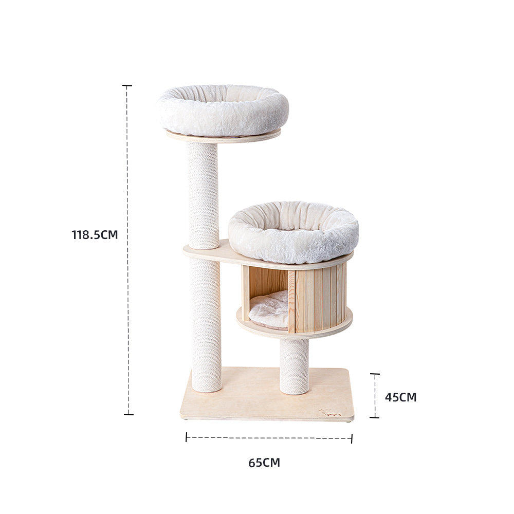 Cat Furniture: HONEYPOTCAT Classic Solid Wood Perch - 118.5cm