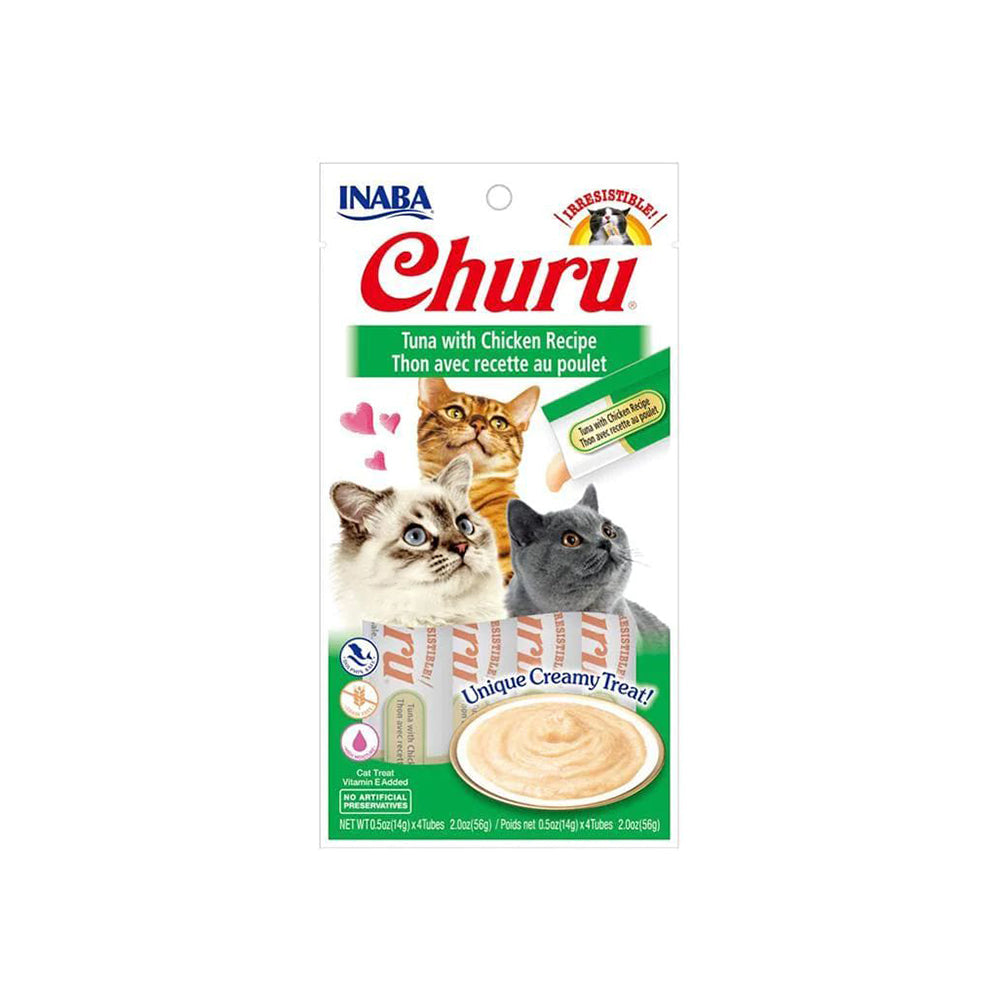 Cat Food: INABA Churu Tuna With Chicken Recipe (14G X 4) 6PK