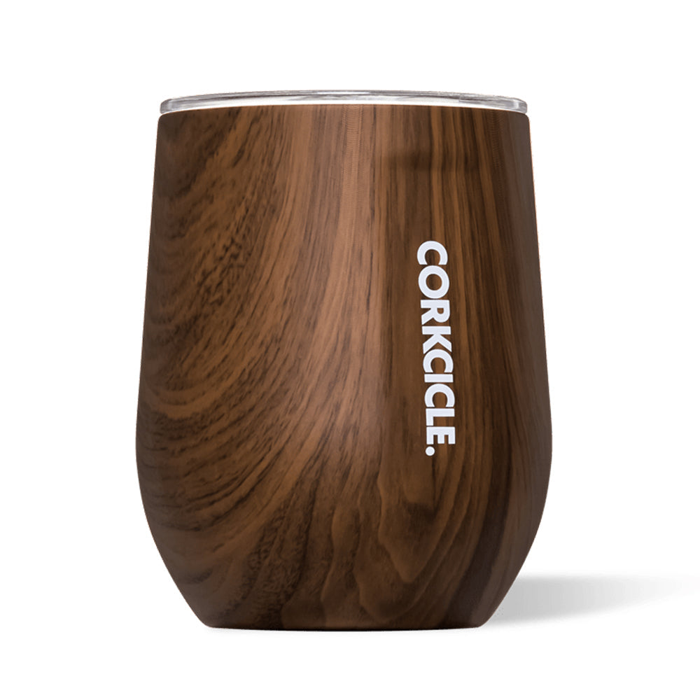 Wellness Accessories: Corkcicle Stemless - 355ml Walnut Wood