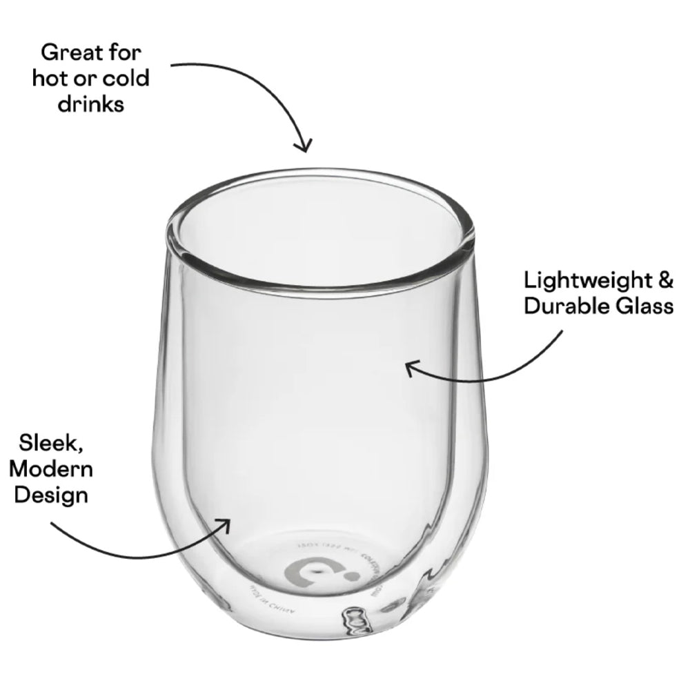 Wellness Accessories: Corkcicle Glass Stemless - Double Pack - Clear
