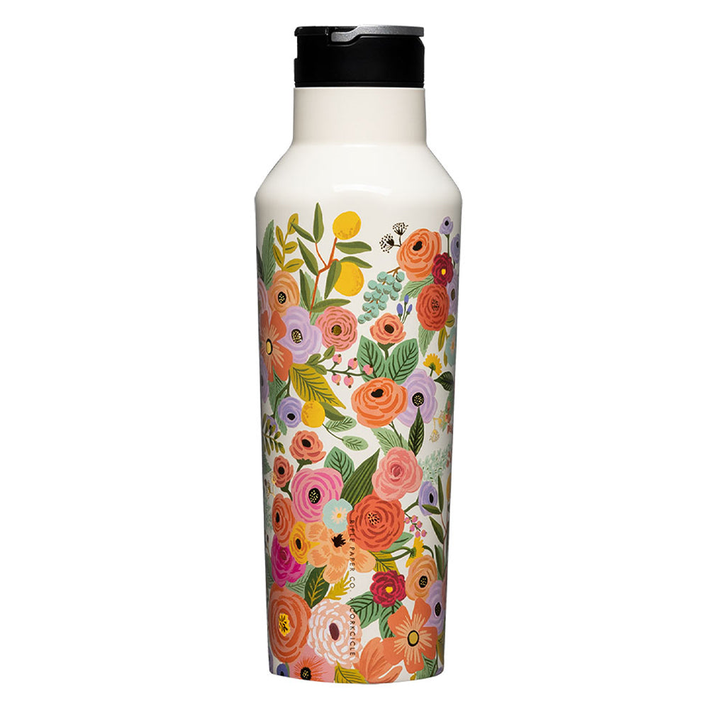 Wellness Accessories: Corkcicle Sport Canteen - 600ml Rifle Paper - Garden Party Cream