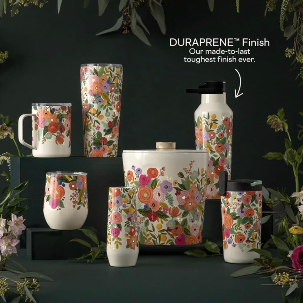 Wellness Accessories: Corkcicle Sport Canteen - 600ml Rifle Paper - Garden Party Cream