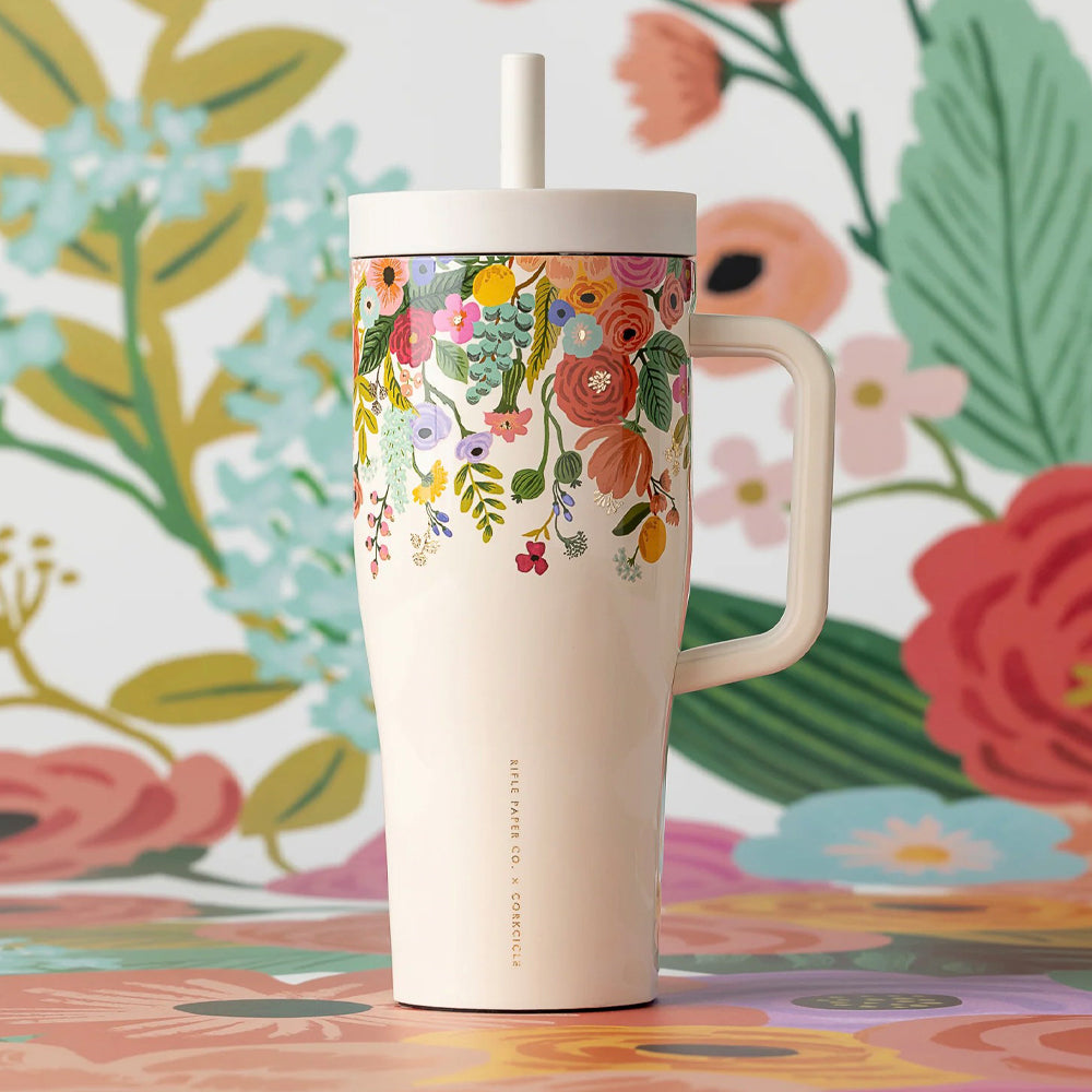 Wellness Accessories: Corkcicle Cruiser - 1.2ltr Rifle Paper - Garden Party Cream