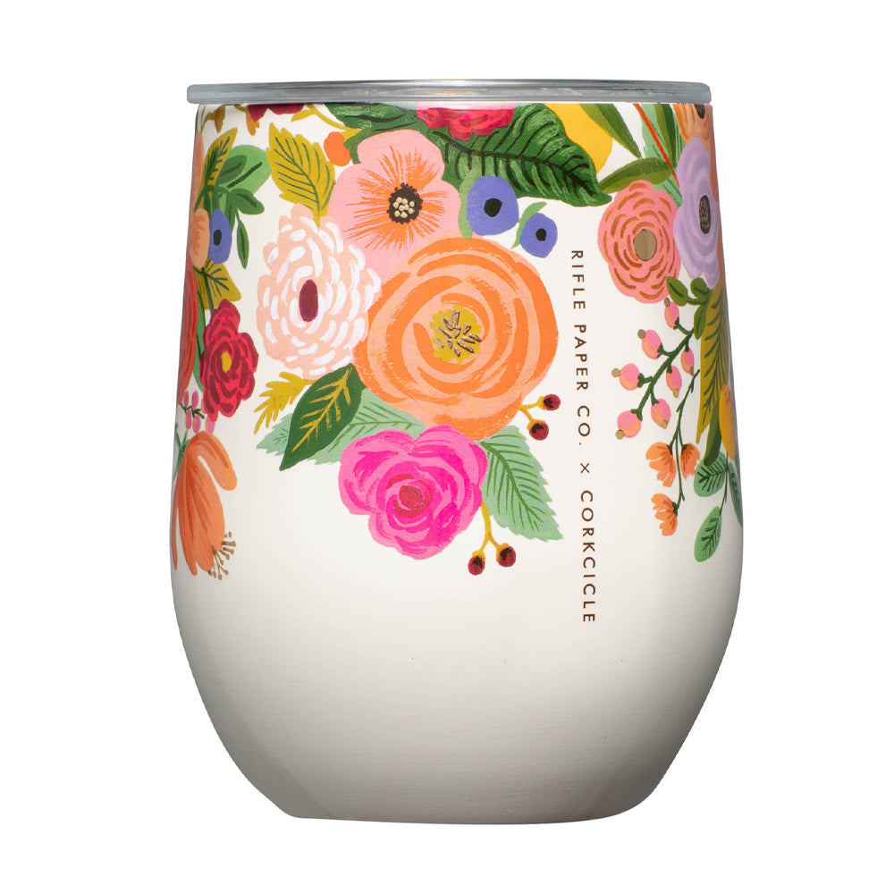 Wellness Accessories: Corkcicle Stemless - 340ml Rifle Paper - Garden Party Cream