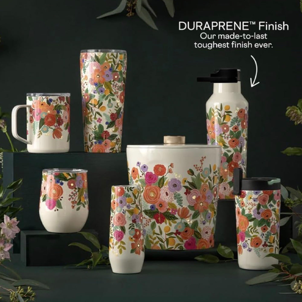 Wellness Accessories: Corkcicle Stemless Flute - 207ml Rifle Paper - Garden Party Cream