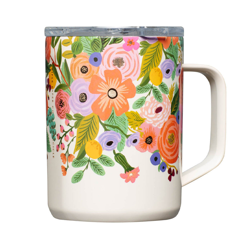 Wellness Accessories: Corkcicle Mug - 500ml Rifle Paper - Garden Party Cream