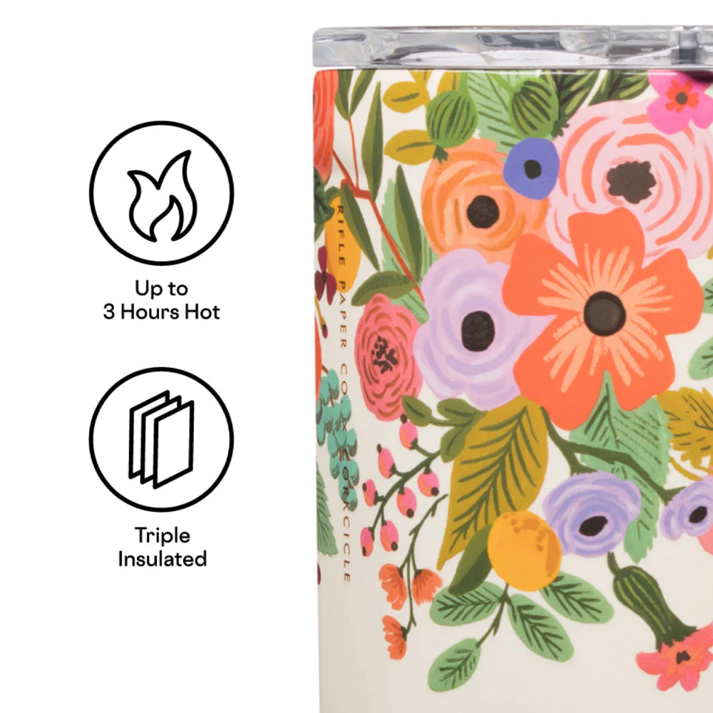 Wellness Accessories: Corkcicle Mug - 500ml Rifle Paper - Garden Party Cream