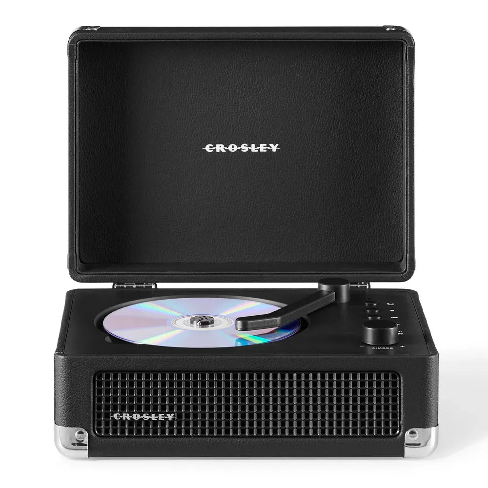 Crosley Cruiser Portable Retro CD Player with Stereo Bluetooth Speakers, FM Radio - Black