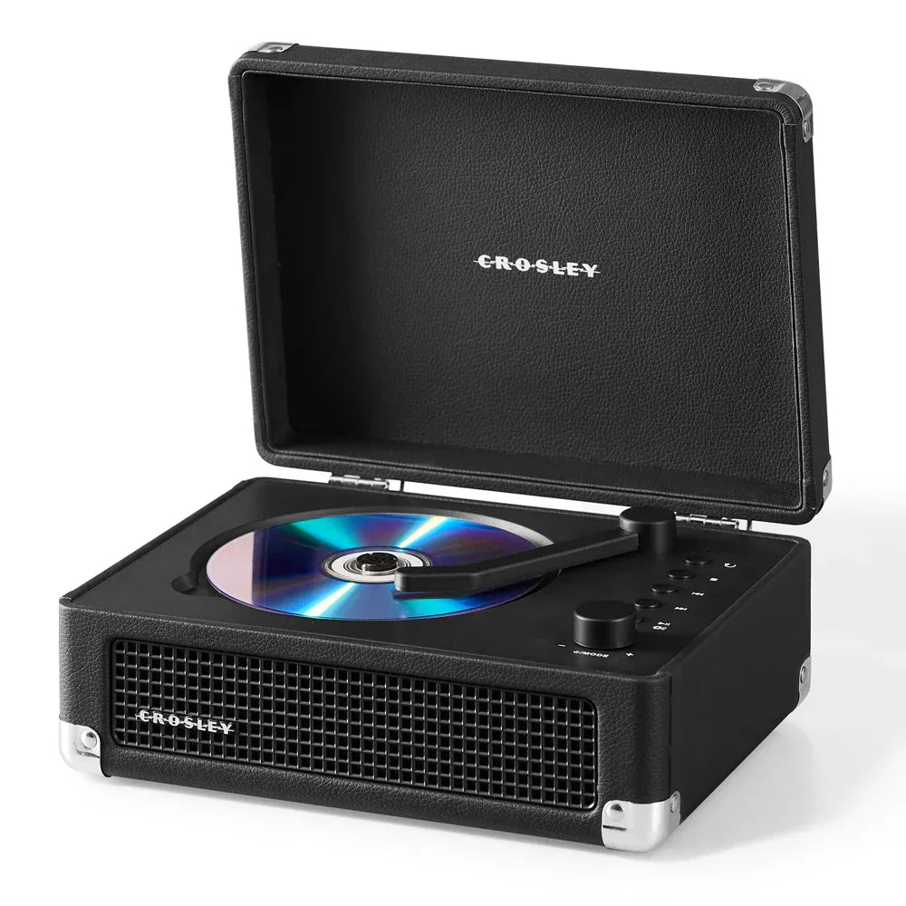 Crosley Cruiser Portable Retro CD Player with Stereo Bluetooth Speakers, FM Radio - Black