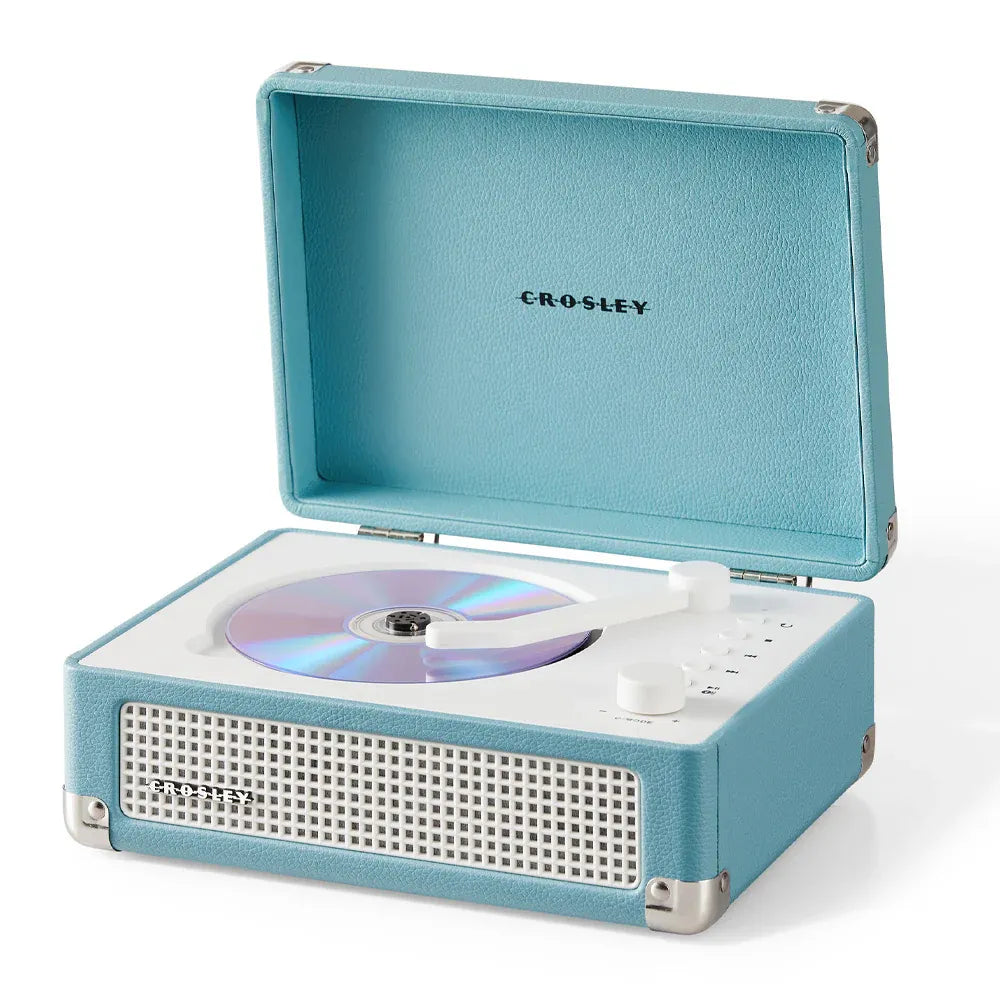 Crosley Cruiser Portable Retro CD Player with Stereo Bluetooth Speakers, FM Radio - Turqouise