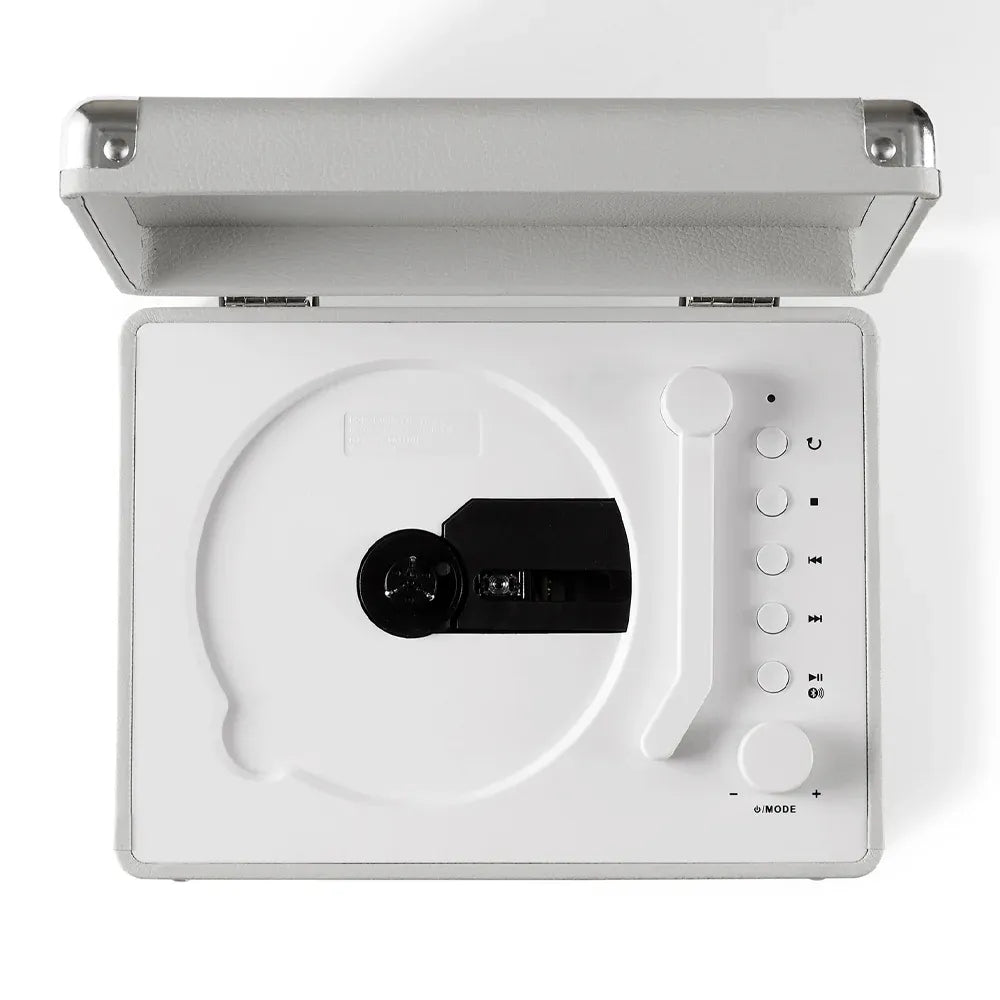 Crosley Cruiser Portable Retro CD Player with Stereo Bluetooth Speakers, FM Radio - White Sands