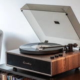 Crosley Stave 2-Speed Bluetooth Record Player Turntable with Built-in Speakers, Walnut
