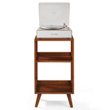 Crosley Stave 2-Speed Bluetooth Record Player Turntable with Built-in Speakers  + Crosley Asheville Stand Bundle - Natural