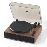 Crosley Stave 2-Speed Bluetooth Record Player Turntable with Built-in Speakers  + Crosley Asheville Stand Bundle - Walnut