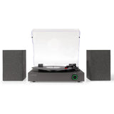 Crosley Zane 3-Speed Bluetooth Vinyl Record Player Turntable, with Matching Stereo Speakers - Black