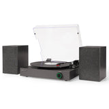 Crosley Zane 3-Speed Bluetooth Vinyl Record Player Turntable, with Matching Stereo Speakers - Black