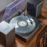 Crosley Zane 3-Speed Bluetooth Vinyl Record Player Turntable, with Matching Stereo Speakers - Black