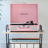 Audio Players & Recorders: Crosley Cruiser Bluetooth Portable Turntable - Blush Pink + Bundled Majority D40X Bluetooth Speakers
