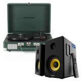 Audio Players & Recorders: Crosley Cruiser Bluetooth Portable Turntable - Emerald Green + Bundled Majority D40X Bluetooth Speakers