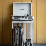 Crosley Cruiser Bluetooth Portable Turntable - White Sands + Bundled Majority D40 Bluetooth Speakers