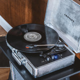 Audio Players & Recorders: Crosley Cruiser Bluetooth Portable Turntable + Crosley Turntable Stand Bundle - Silver