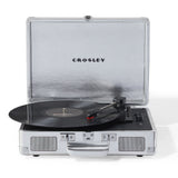 Audio Players & Recorders: Crosley Cruiser Bluetooth Portable Turntable + Crosley Turntable Stand Bundle - Silver