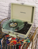 Crosley Cruiser Bluetooth Portable Turntable - Mint + Gadhouse Vinyl Rack Bundle - Black