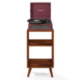 Crosley Voyager Bluetooth Portable Turntable + Crosley Asheville Stand Bundle  - Burgundy