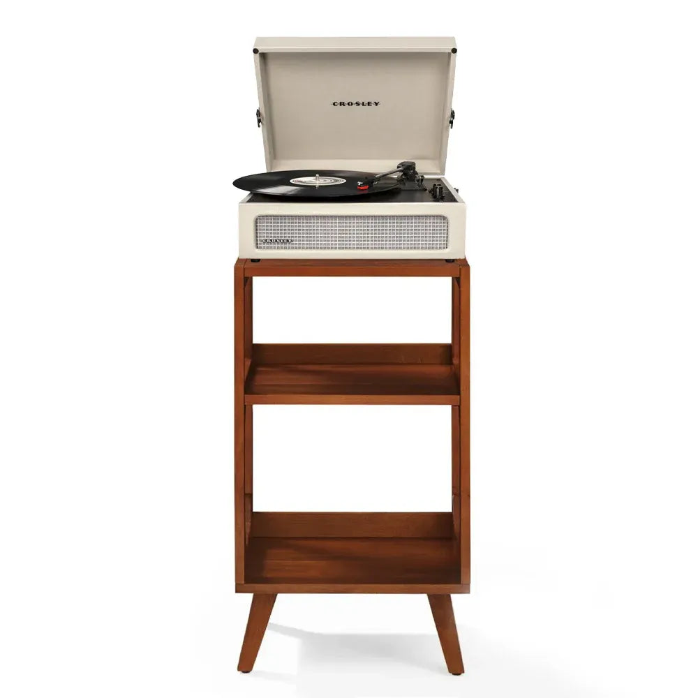 Crosley Voyager Bluetooth Portable Turntable + Crosley Asheville Stand Bundle - Dune