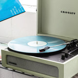 Crosley Voyager Bluetooth Portable Turntable + Crolsey Asheville Stand Bundle - Sage