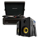 Audio Players & Recorders: Crosley Voyager Bluetooth Portable Turntable - Black + Bundled Majority D40X Bluetooth Speakers - Black