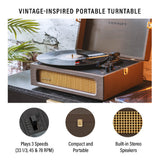 Audio Players & Recorders: Crosley Voyager Bluetooth Portable Turntable - Cocoa + Bundled Majority D40X Bluetooth Speakers - Black