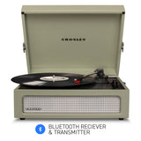 Audio Players & Recorders: Crosley Voyager Bluetooth Portable Turntable - Sage + Bundled Majority D40X Bluetooth Speakers - Black