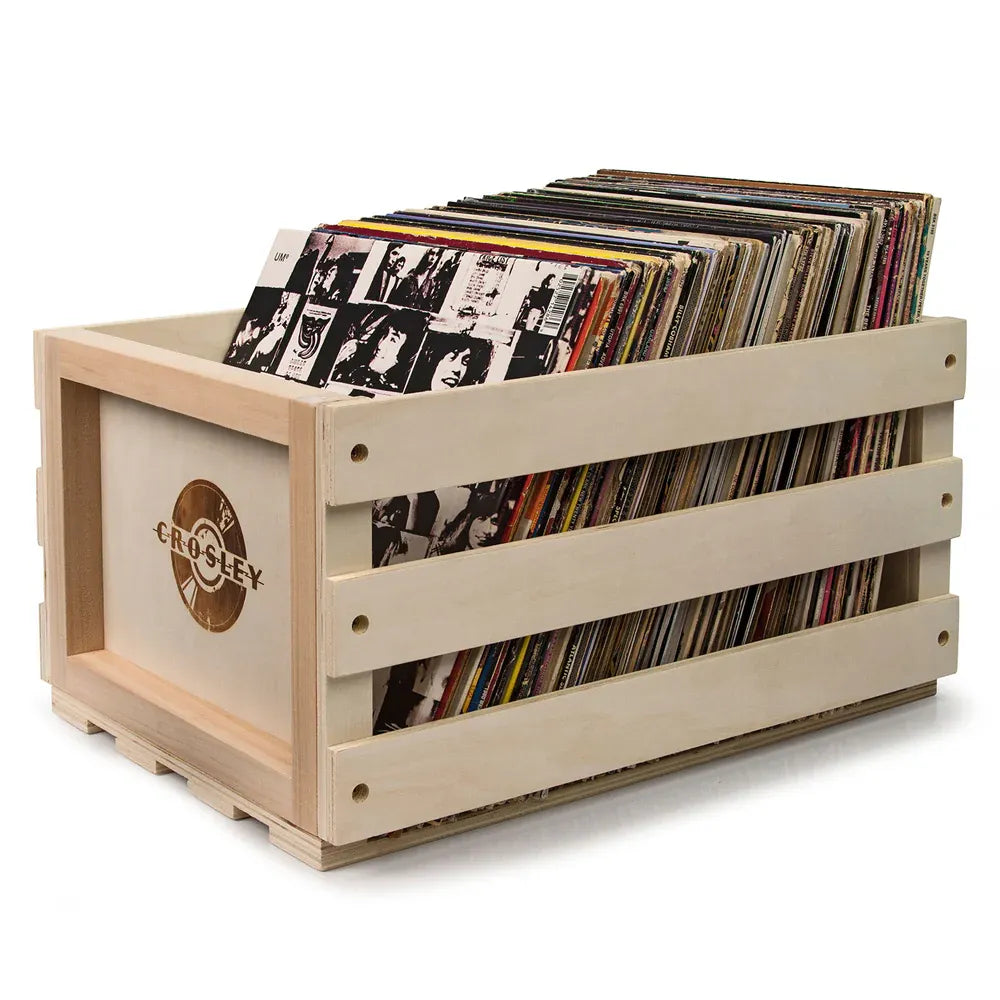 Crosley Voyager Bluetooth Portable Turntable + Bundled Record Storage Crate - Navy