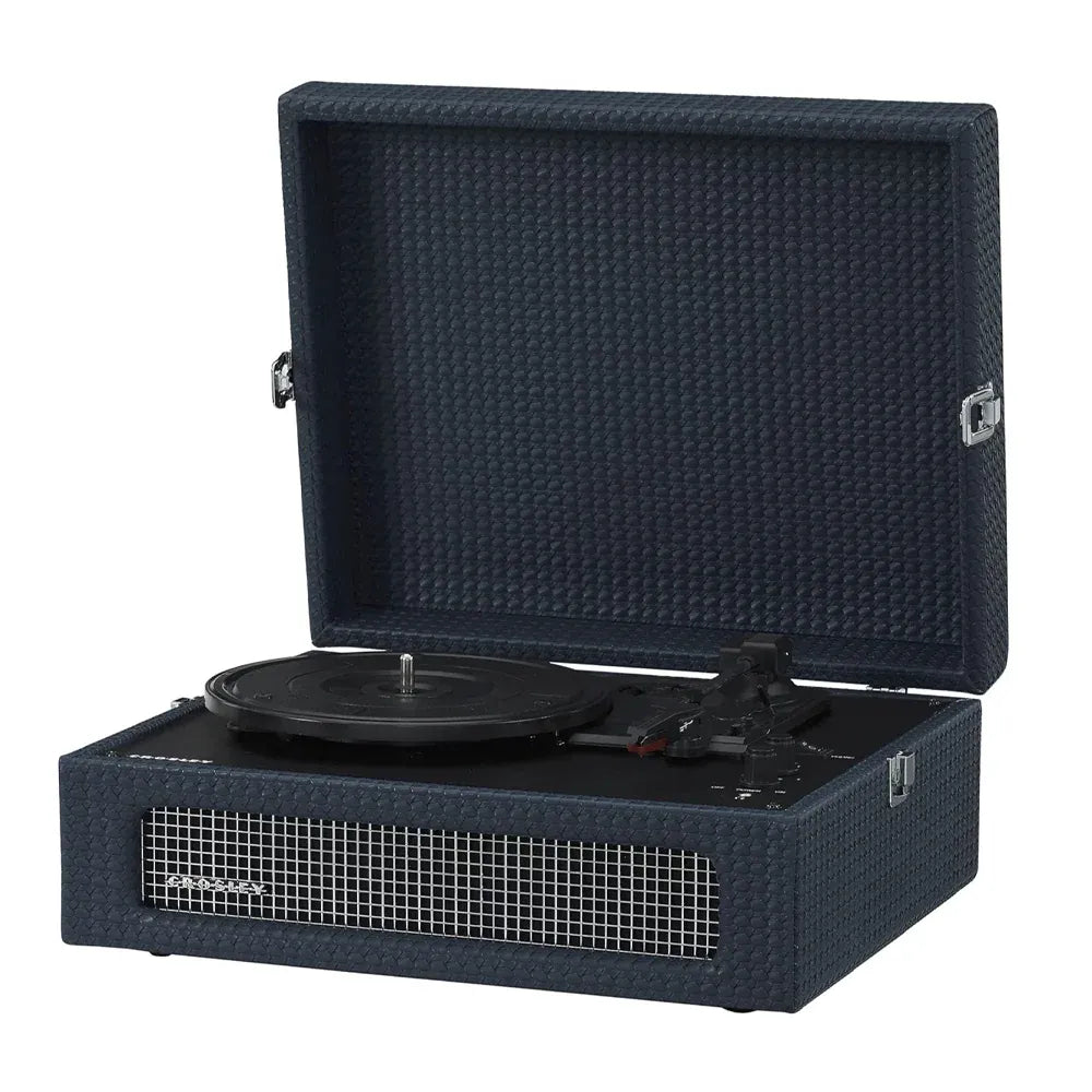 Crosley Voyager Bluetooth Portable Turntable + Bundled Record Storage Crate - Navy