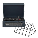 Crosley Voyager Bluetooth Portable Turntable + Gadhouse Vinyl Rack Bundle - Navy