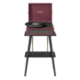 Crosley Voyager Bluetooth Portable Turntable + Entertainment Stand Bundle  - Burgundy