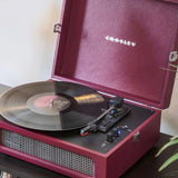 Crosley Voyager Bluetooth Portable Turntable + Entertainment Stand Bundle  - Burgundy