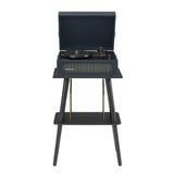 Crosley Voyager Bluetooth Portable Turntable + Entertainment Stand Bundle  - Navy