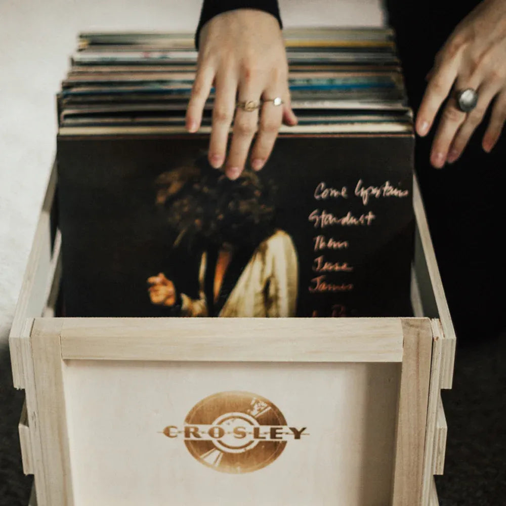 Crosley Cruiser Bluetooth Portable Turntable - Tourmaline + Bundled Crosley Record Storage Crate