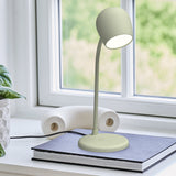 Table Lamps: Kreafunk Ellie Lamp W/ Qi Charger And Bluetooth Speaker - Dusty Olive