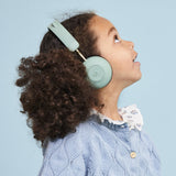 Over Ear Headphones: Kreafunk Kids Buzz Junior Bluetooth Headphones - Dusty Green