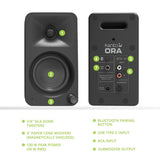 Audio Speakers: Kanto ORA 100W Powered Reference Desktop Computer Speakers with Bluetooth 5.0 Black
