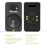 Audio Speakers: Kanto ORA4 140W Powered Reference Speakers with USB-C Input and Bluetooth - Black, Pair