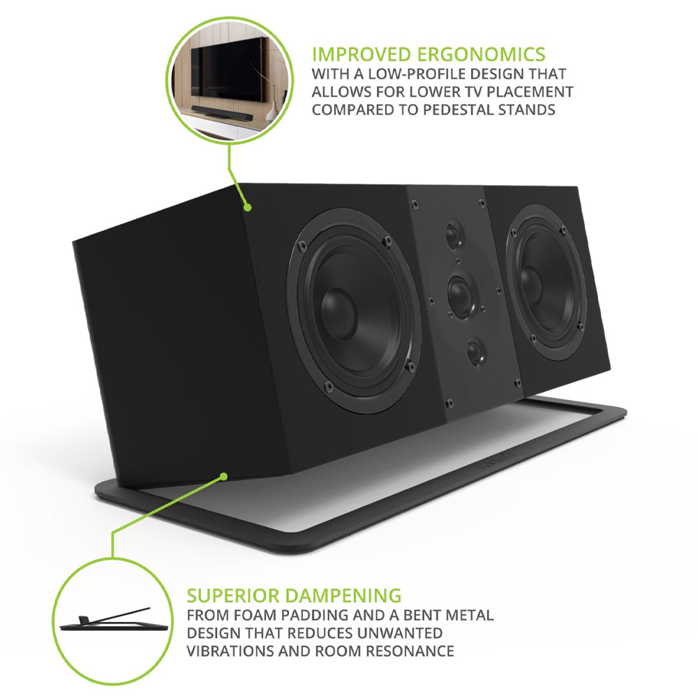 Speaker Accessories: Kanto S10 Low-Profile Angled Sound Bar and Center Channel Speaker Stand for Home Theater