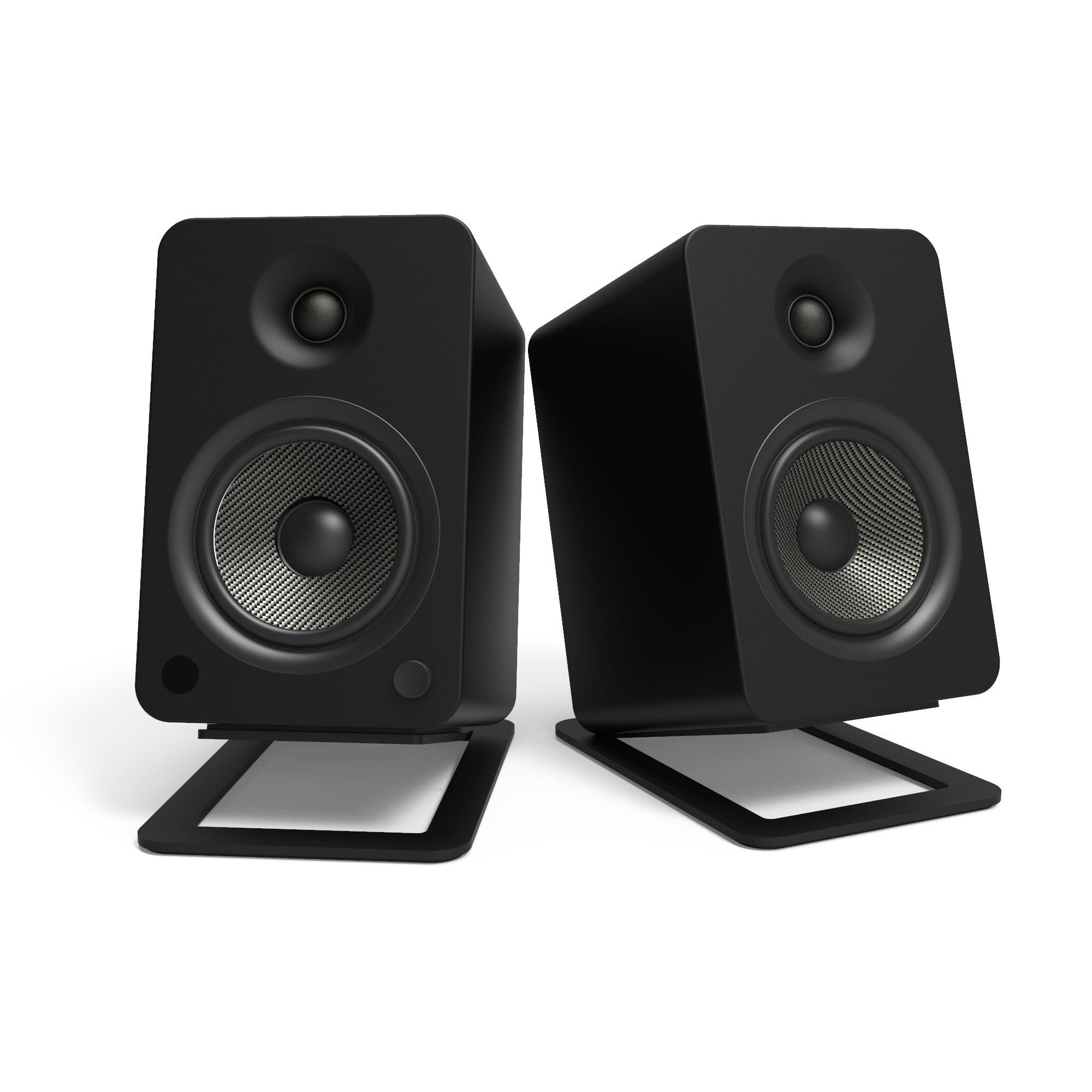 Speaker Accessories: Kanto S6 Angled Desktop Speaker Stands for Large Speakers - Pair, Black